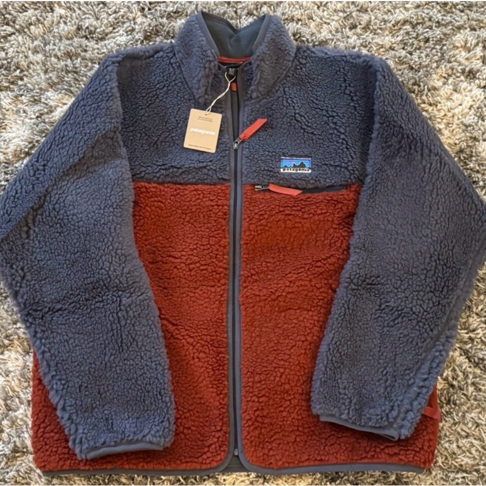 Patagonia Men's Retro Cardigan Deep Pile Jacket Sz XL Burnished Red NWT $349